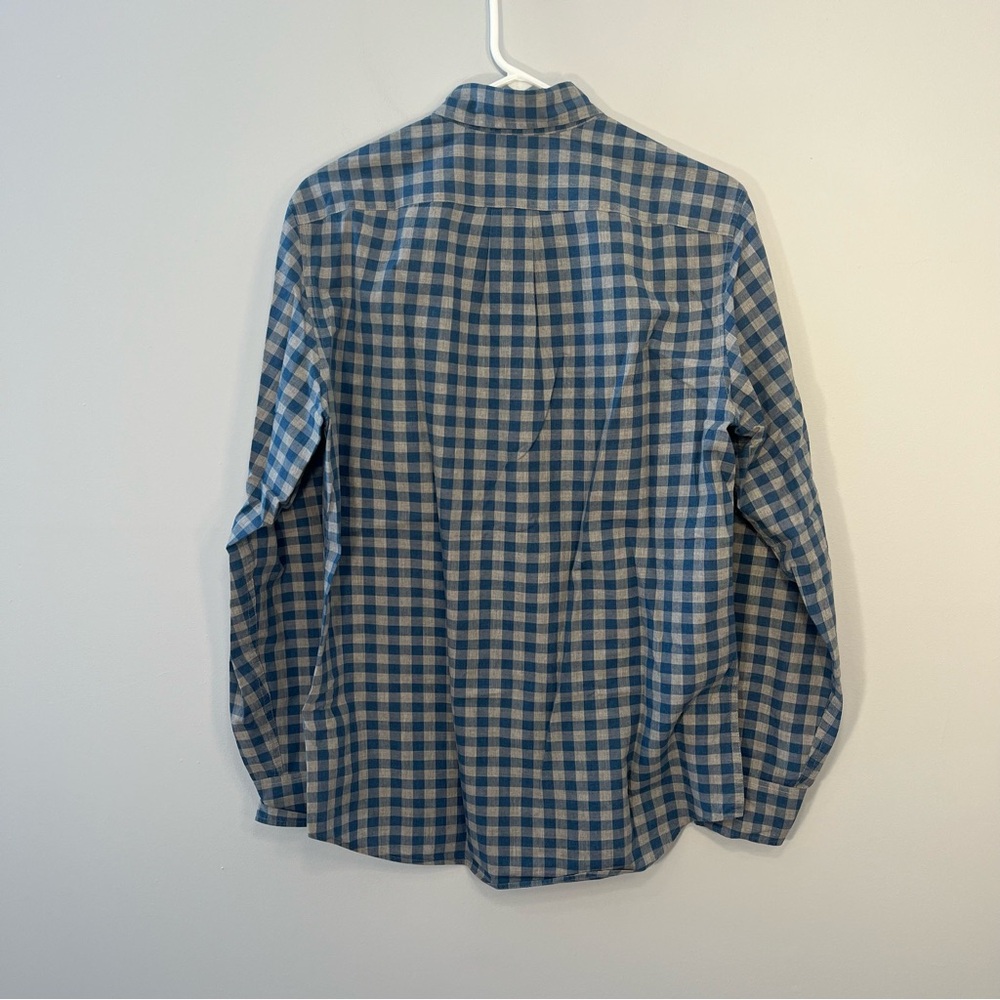 Jcrew Shirt Mens Small Blue Gray Gingham Check Plaid Button Up Stretch Classic - Picture 2 of 8